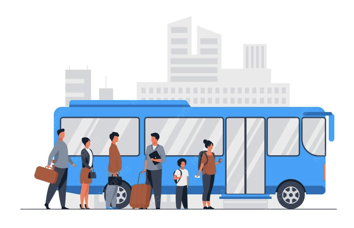 Passengers waiting at a bus stop
